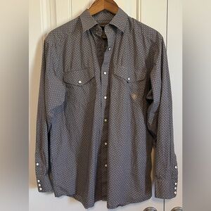 Ariat Men’s Geometric Pearl Snap Long Sleeve Shirt Size Medium